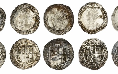Carolean Shillings (5) | Charles I (1625-1649), Group F, sixth large 'Briot's' bust, Type 4.4,...
