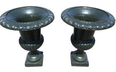Cast Iron Urns (Pair)