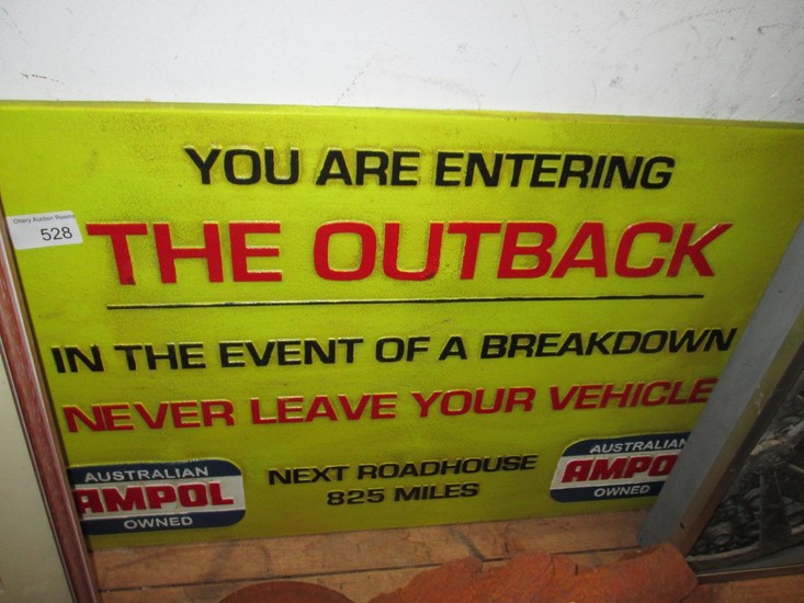 Cast iron advertising sign : Outback