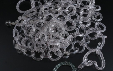 Chain Linked Art Glass Wall Hanging, Late 20th Century