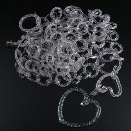 Chain Linked Art Glass Wall Hanging, Late 20th Century