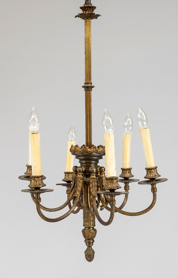 Chandelier, late 19th c., bron