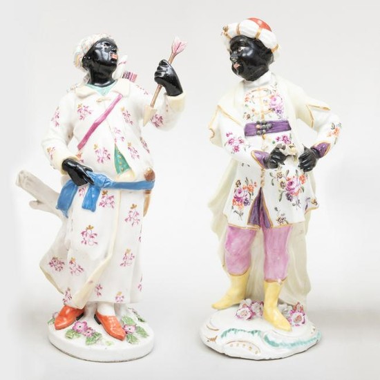 Chelsea Porcelain Figure of an Abyssinian Archer and a