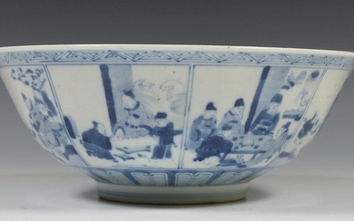 China, blue and white porcelain bowl, with decor...