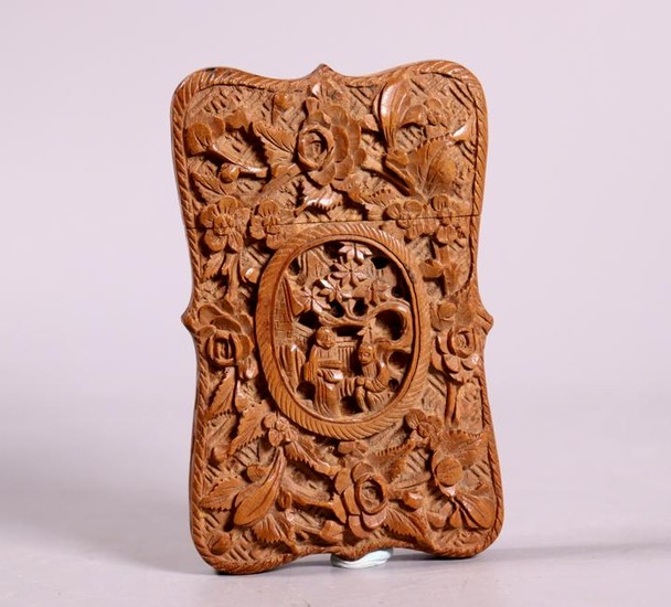 Chinese 19 Century Sandalwood Card Case