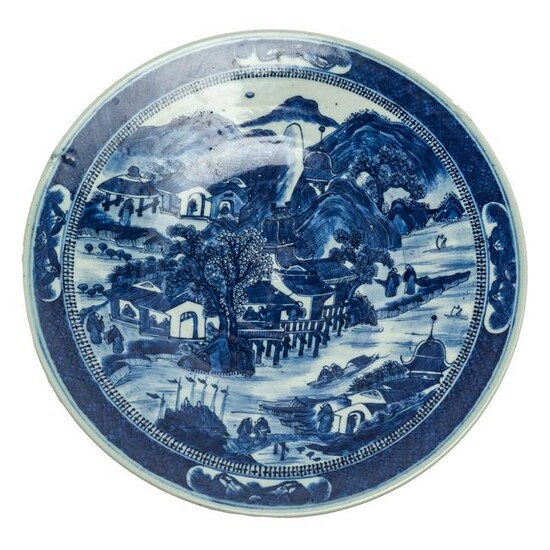 Chinese Antique 19th C Canton Porcelain Chop Plate