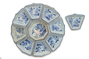 Chinese Blue & White Sectional Platter, 18th Century