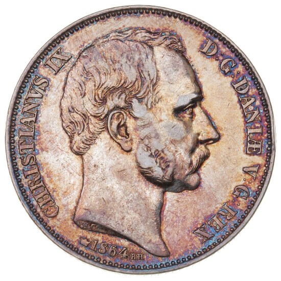 Christian IX, 2 rigsdaler 1864, RH, H 4A
