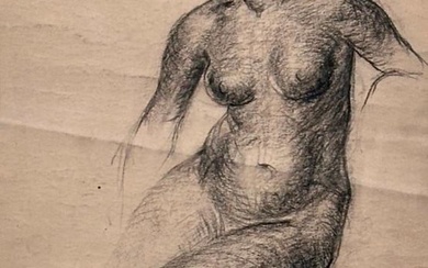 Clyde Singer Drawing, Seated Female Nude Study