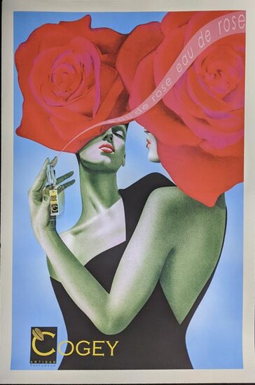 Cogey eau de rose parfum poster, unframed, 91cm x 61cm
