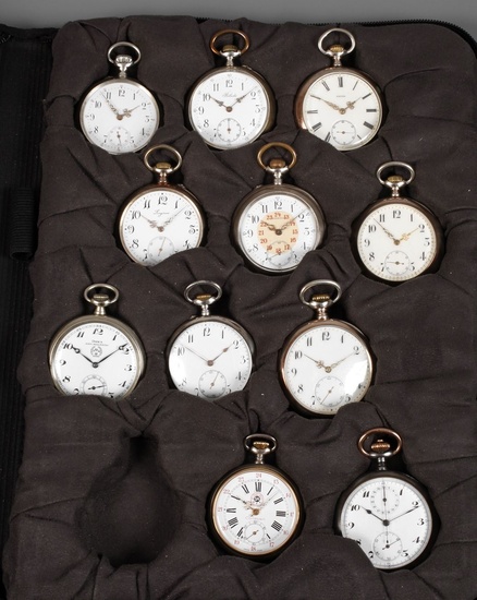 Collection de montres de poche 12 pièces de montres de poche ouvertes, pour la plupart...