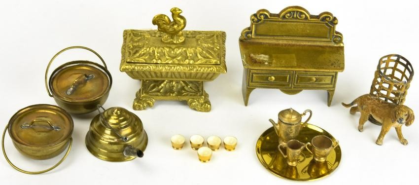 Collection of Dollhouse Miniature Brass & Copper