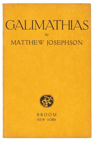 Collection of poems by Matthew Josephson, 1923