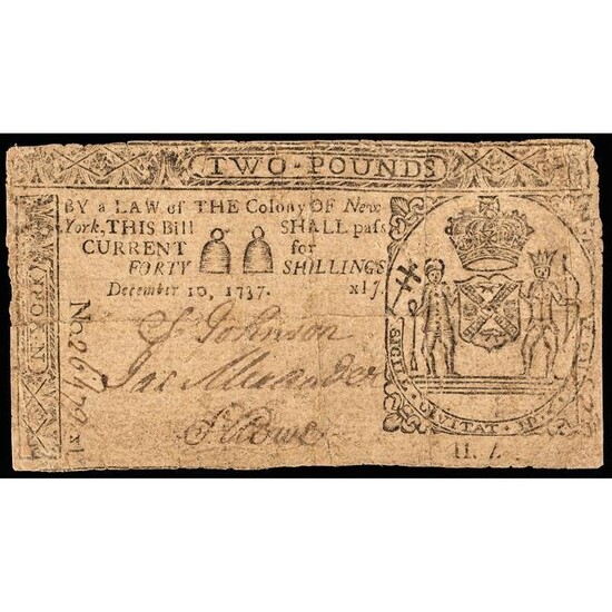 Colonial Currency, NY. Dec. 10, 1737 2 by Zenger