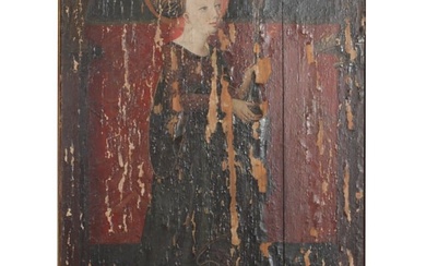 Cosme Tura, Italian 15th Century (c. 1430 - 1495), Icon Saint, oil on gesso on wood panels, 17"H x