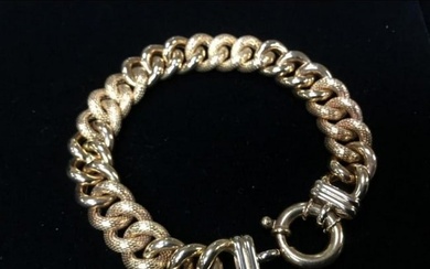 Custom Made Italian 14K Yellow Gold Cuban Link Bracelet