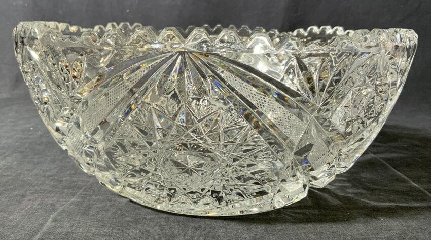 Cut Art Glass Crystal Bowl