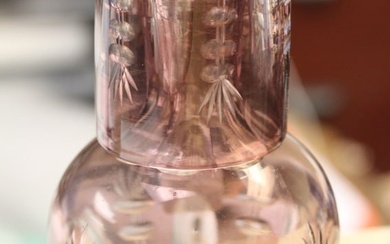 Cut Glass Bottle with Cup