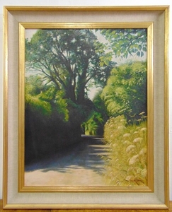 D. St John Hosse framed oil on canvas of a road and trees, signed bottom right, 71 x 55.5cm ARR applies