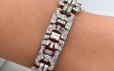 Diamond And Platinum Art Deco Style Bracelet