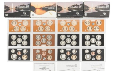 EIGHT UNITED STATES MINT & SILVER PROOF SETS