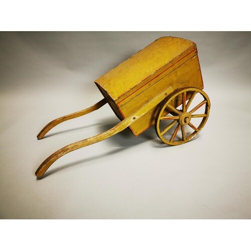 Early 20th C. hand painted child's cart. { 43 cm H x 80 cm L...