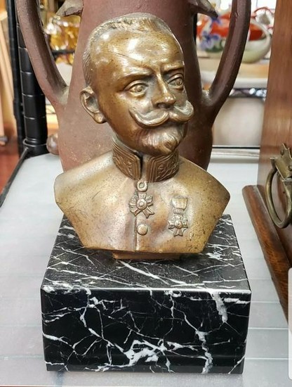 Early 20th Century Kasier Wilhelm III Bronze Bust on