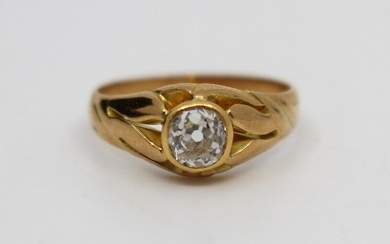 Early 20th c. 15 ct Rose Gold 0.52 carat Diamond Ring
