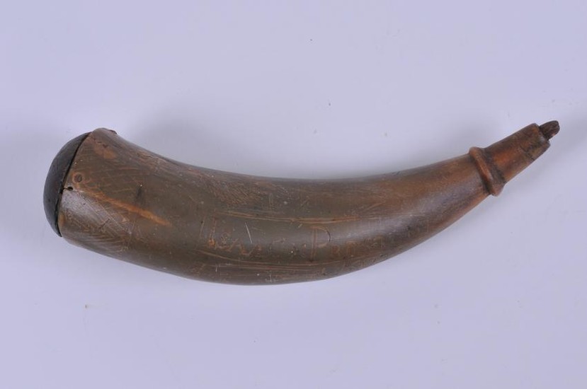 Early Powder Horn I'd to Issac Preston dated 1803.