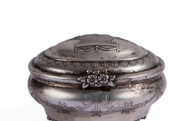 Embossed and chiselled silver sugar bowl, Germany last quarter of the 18th century