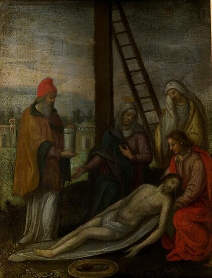 FLAMISH SCHOOL (17th century) "Lamentation before the