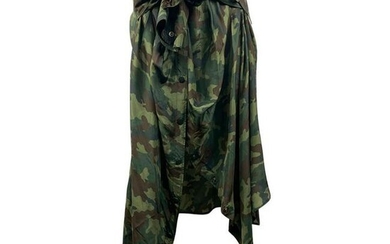 Faith Connexion Green Camouflage Silk shirt Skirt Size