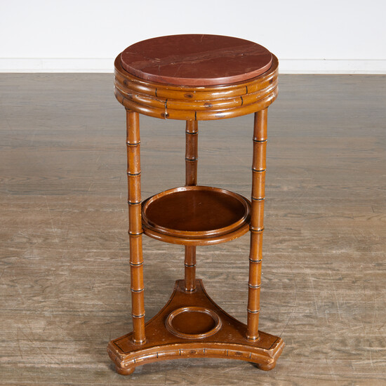 Faux bamboo marble top tiered stand