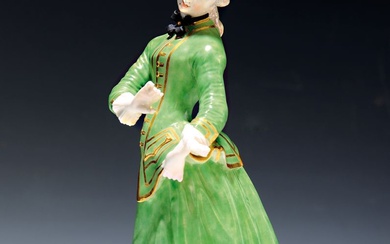 Figurine en porcelaine, Nymphenburg, 20e siècle, Isabella de la Commedia dell'Arte de Franz Anton Bustelli,...