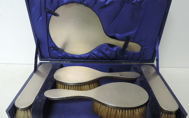 Five Piece Silver Backed Brush & Mirror Set in...