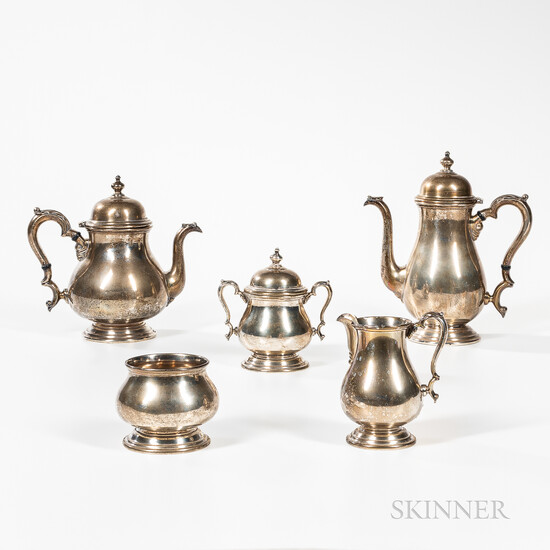 Five-piece International Kenilworth Pattern Sterling Silver Tea and Coffee Service