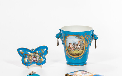 Four Sevres-style Porcelain Items