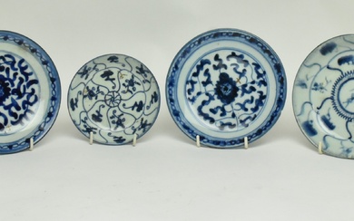 GROUP OF SIX BLUE AND WHITE EXPORT PLATES, QING DYNASTY