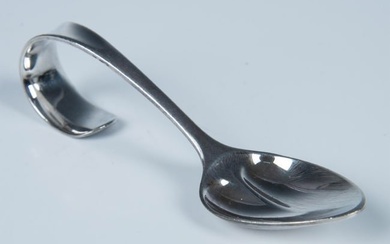 Georg Jensen Sterling Curved Handle Baby Spoon
