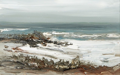 George LAPORTE (1926-2000) « La côte sauvage » Huile sur toile signée en bas à...