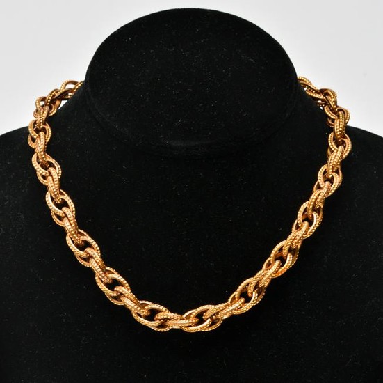 Gold-Tone Chain Linked Necklace, Vintage