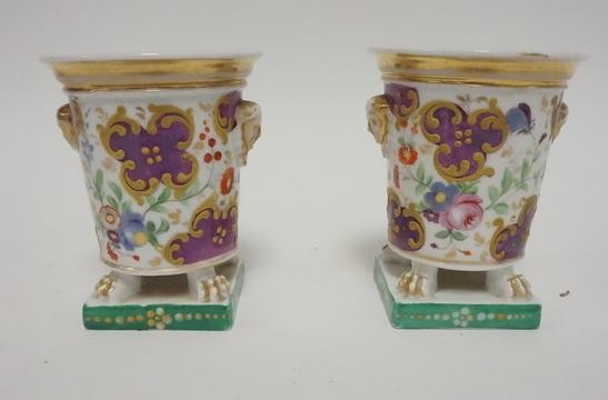 HAND PAINTED PORCELAIN URNS