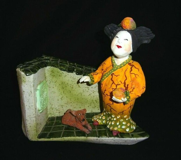 Hawaii Whimsical Pottery Sculpture Peaches Vicky Chock