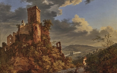 Heinrich Meichelt - Rötteln - Blick von der Burgruine auf den Ort und das Wiesental