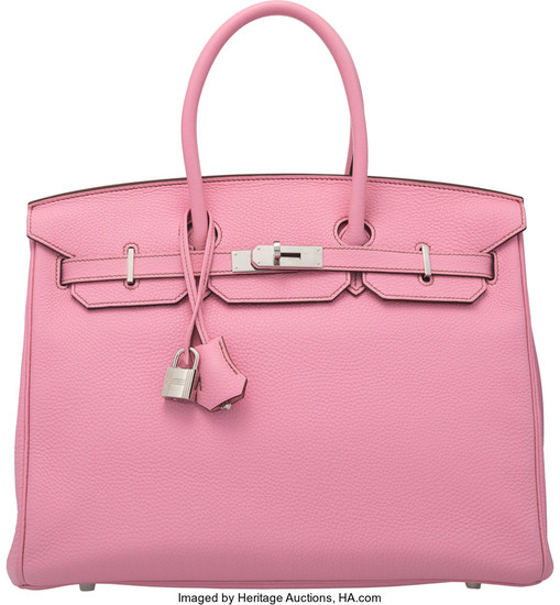 Hermès 35cm 5P Bubblegum Togo Leather Birkin Bag with...