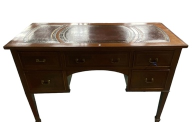 Impressive Edw Style Inlaid Mahogany Desk 116cm W 50cm D 80...