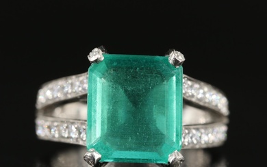 JB Star Platinum 4.41 CT Emerald and 1.52 CTW Diamond Ring with GIA Report