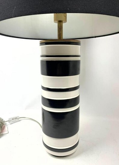 KATE SPADE Striped Band Contemporary Table Lamp. Label.