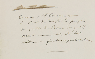 Kaiser der Franzosen Napoleon III.. Eigenhändige Notiz. Paris, 3. …
