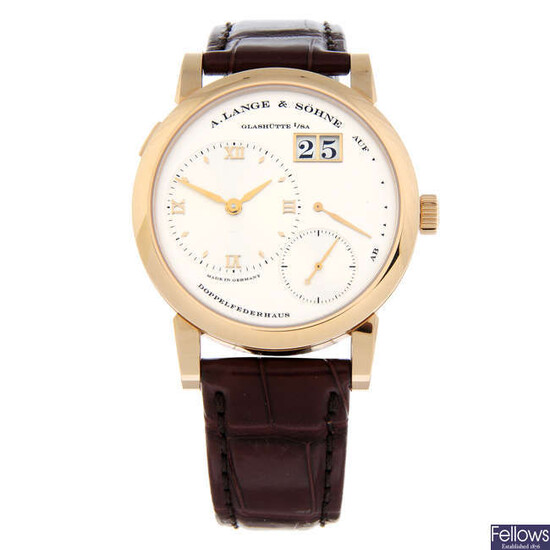 LANGE & SÖHNE - a rose gold Lange 1 wrist watch, 38.5mm.